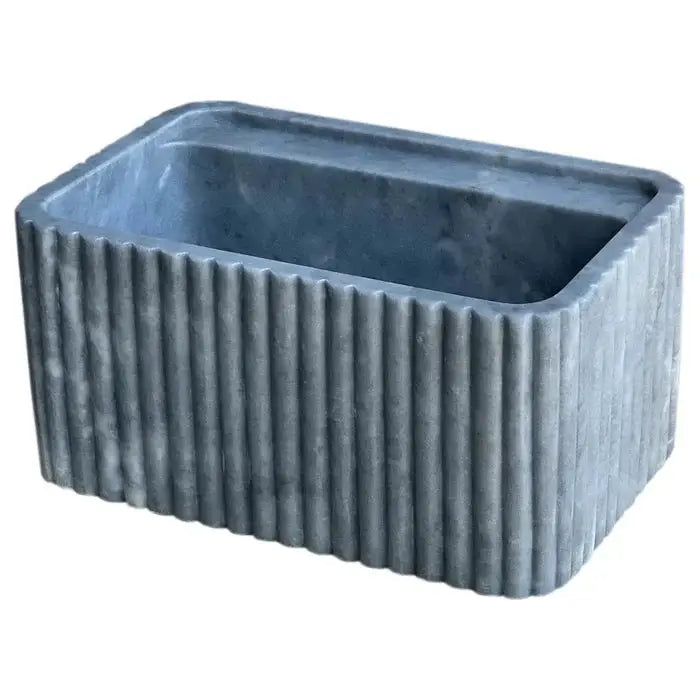 Bluestone Marble Wall-Mounted Bathroom Sink - Fluted 16x24x12 by GobekDesign