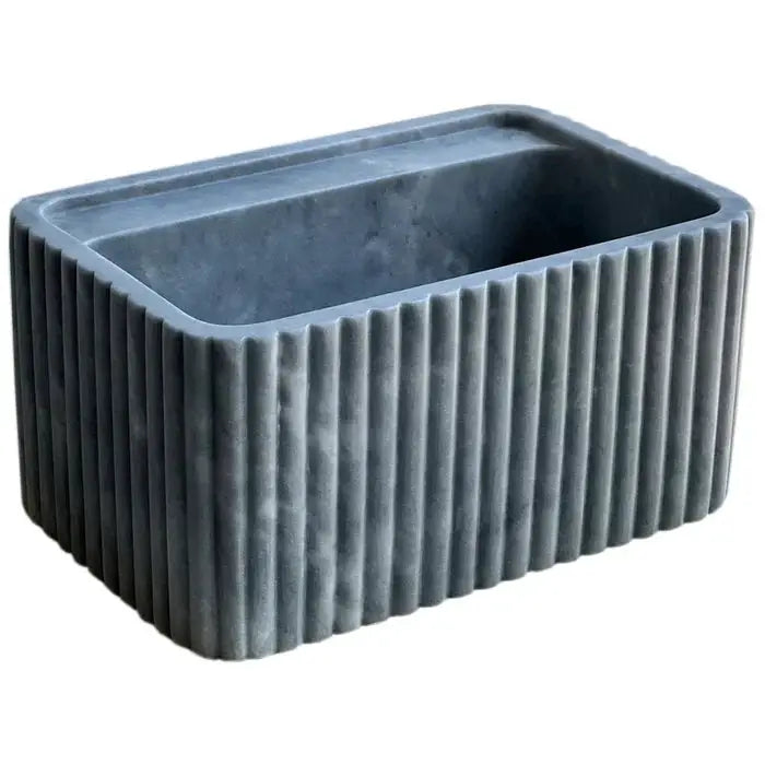 Bluestone Marble Wall-Mounted Bathroom Sink - Fluted 16x24x12 by GobekDesign
