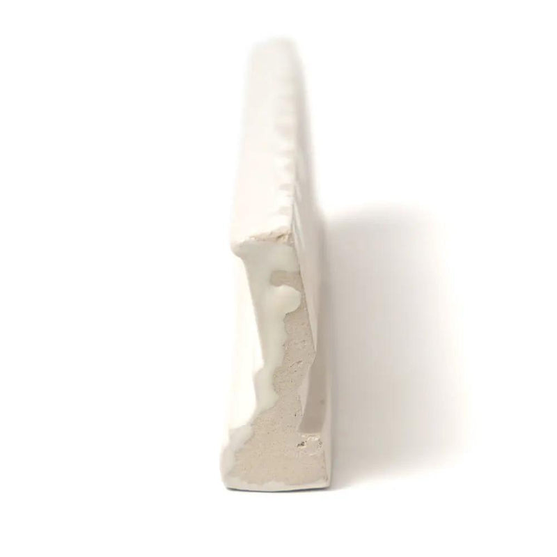 Blush Cream Glossy Ogee Trim Ceramic Moldings 2x6 closeup 3