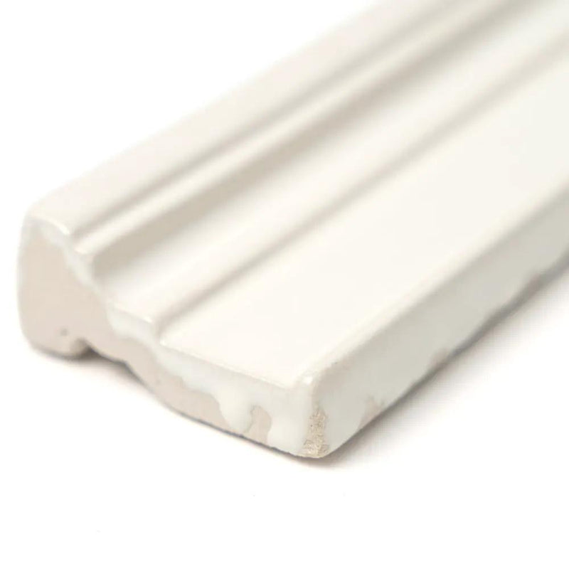 Blush Cream Glossy Ogee Trim Ceramic Moldings 2x6 closeup 6