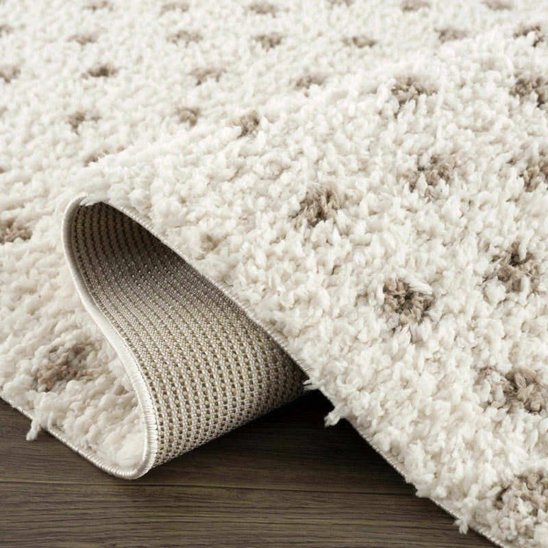 Chaia Dotted Cream & Brown Plush Rug by Boutique Rugs