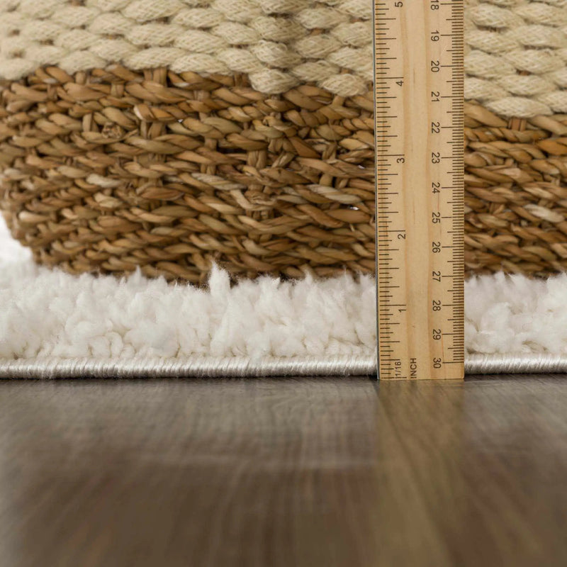 Chaia Dotted Cream & Brown Plush Rug by Boutique Rugs