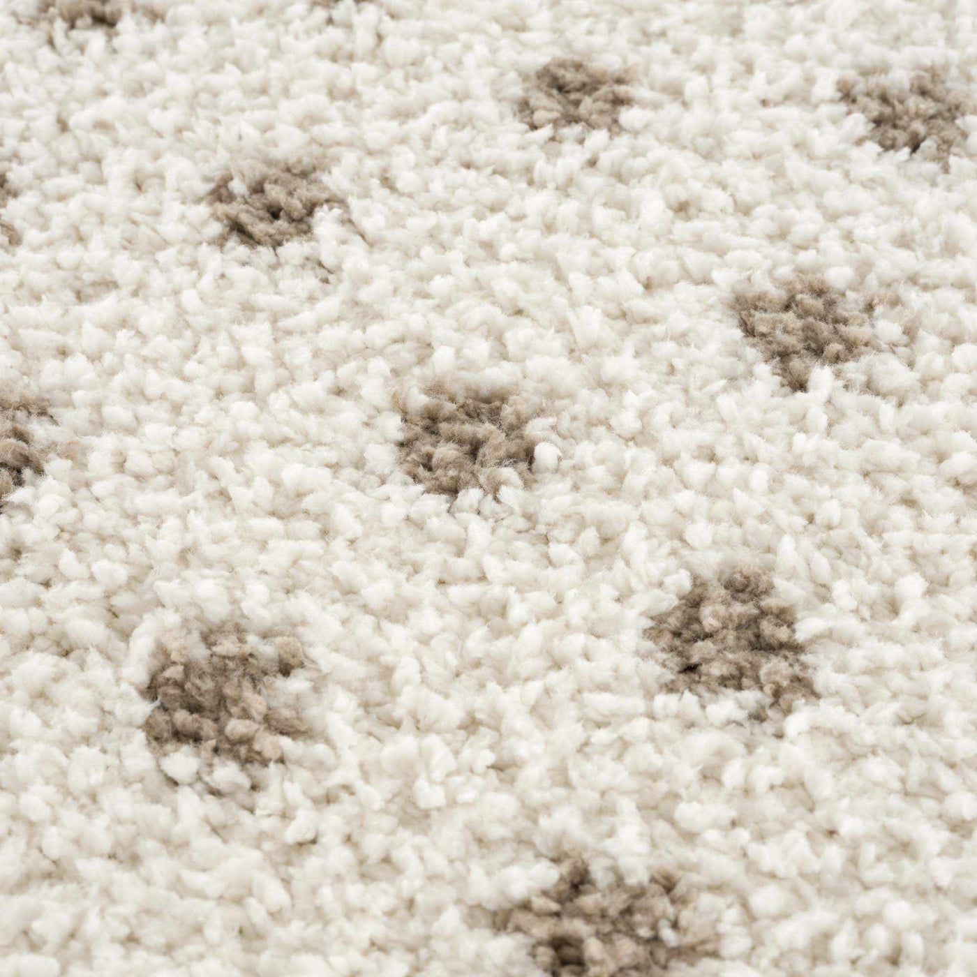 Chaia Dotted Cream & Brown Plush Rug by Boutique Rugs