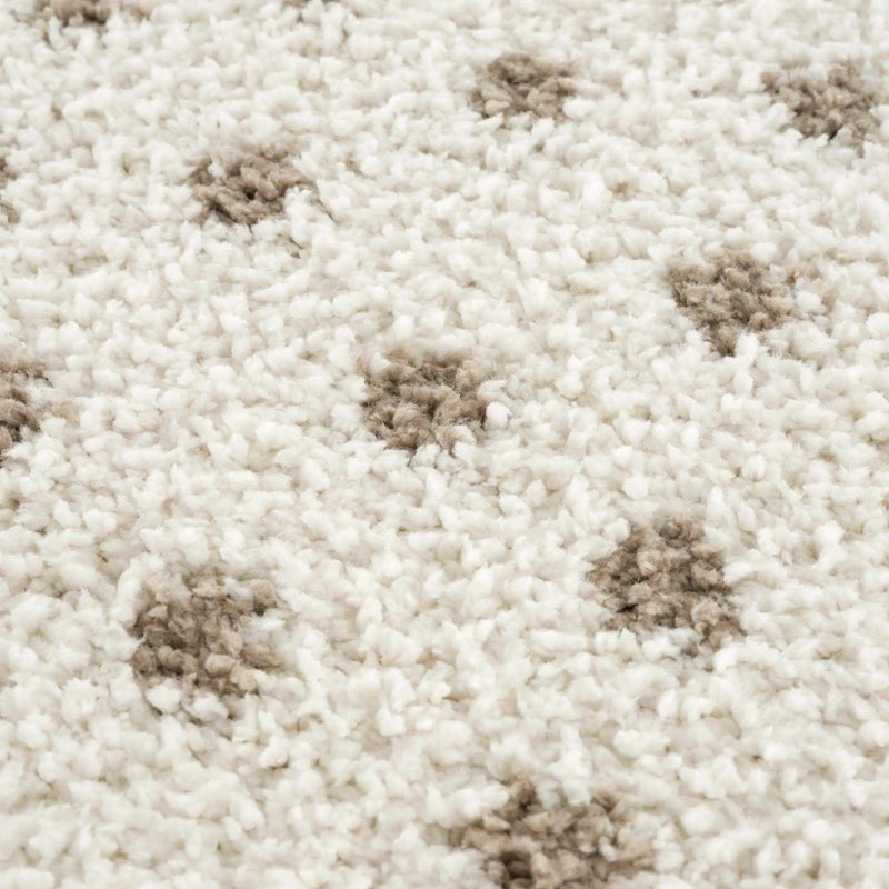 Chaia Dotted Cream & Brown Plush Rug by Boutique Rugs
