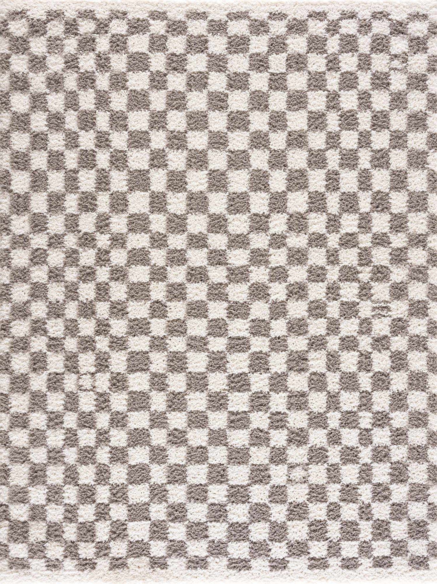 Kieu Taupe Checkered Plush Rug by Boutique Rugs