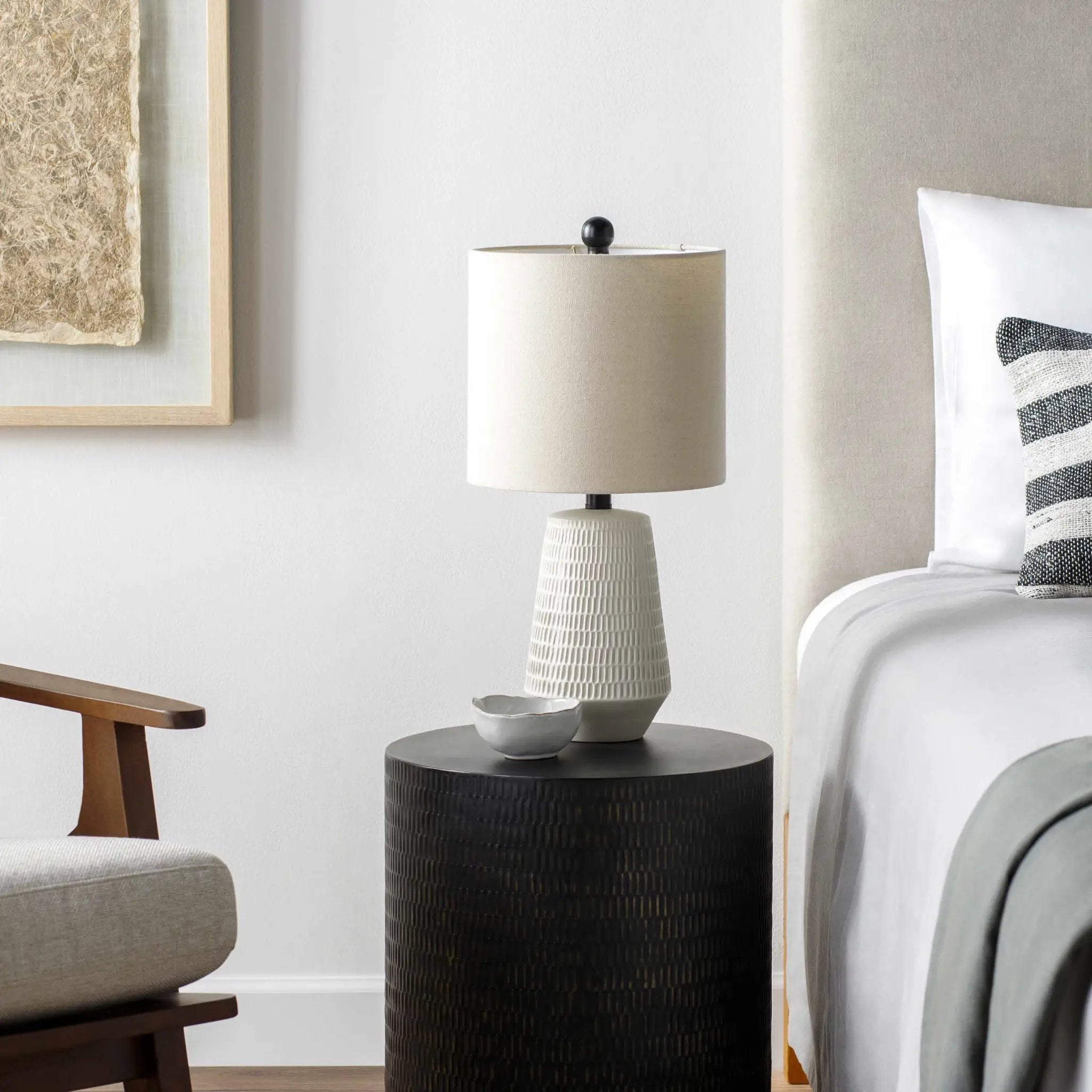 Berehomet Cream Table Lamp by Boutique Rugs