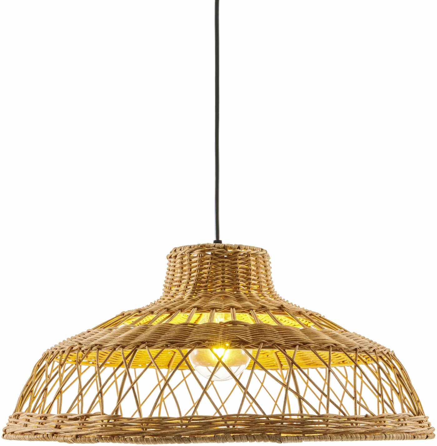 Bailleval Dark Brown Rattan Pendant by Boutique Rugs