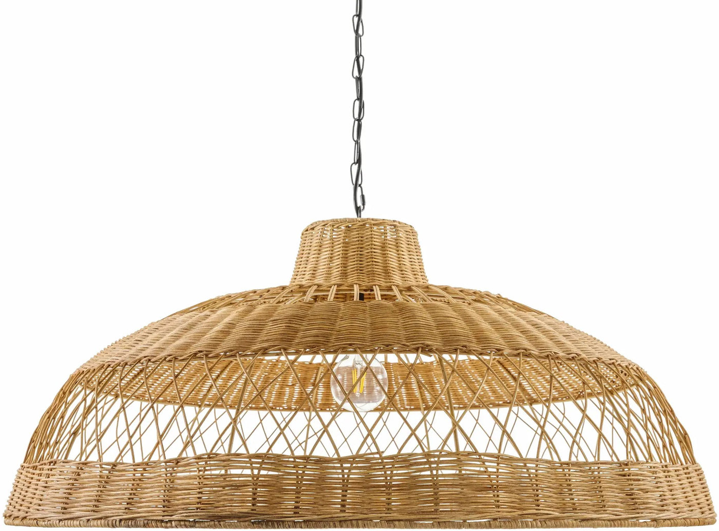 Bailleval Dark Brown Rattan Pendant by Boutique Rugs