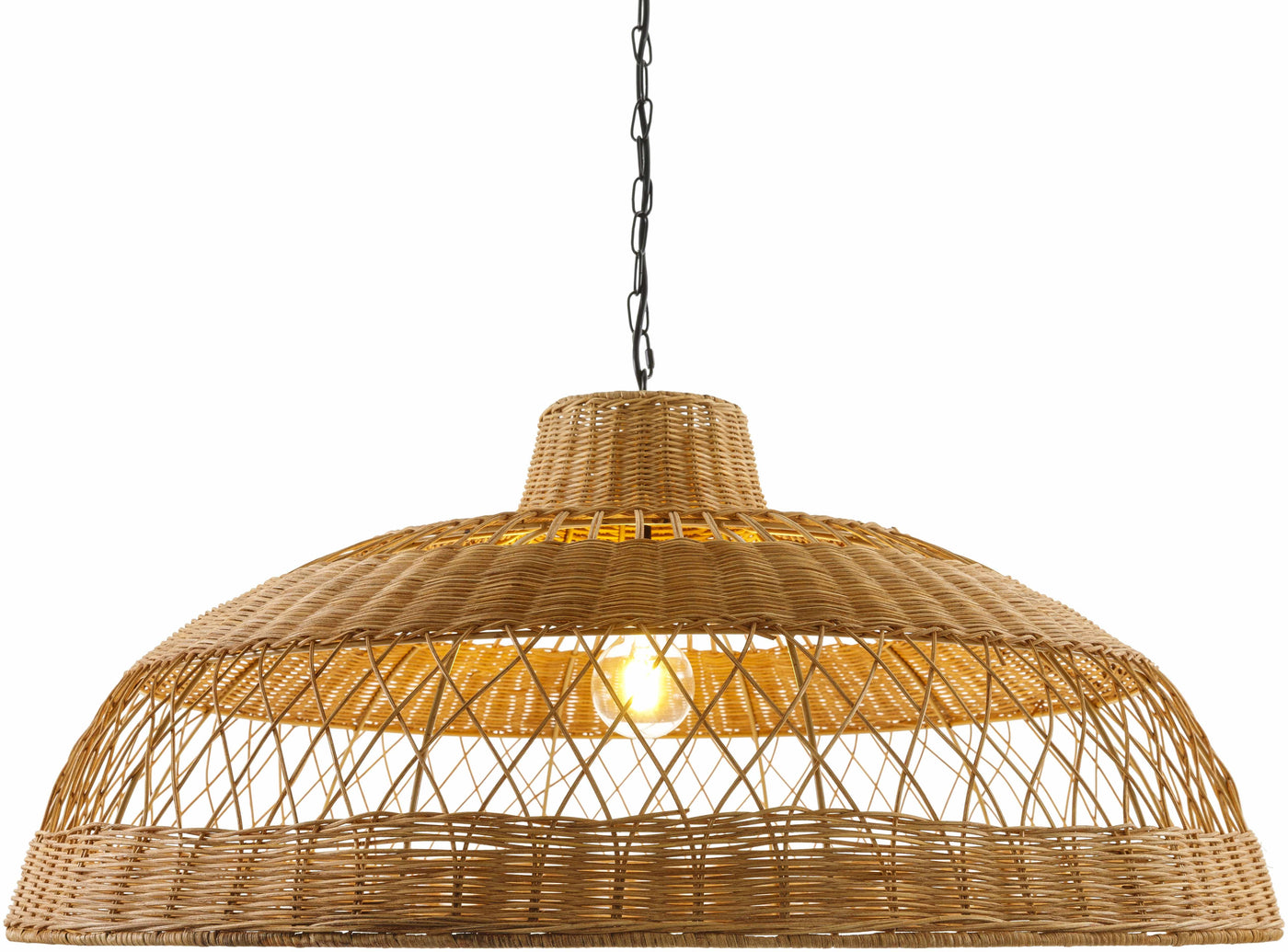 Bailleval Dark Brown Rattan Pendant by Boutique Rugs