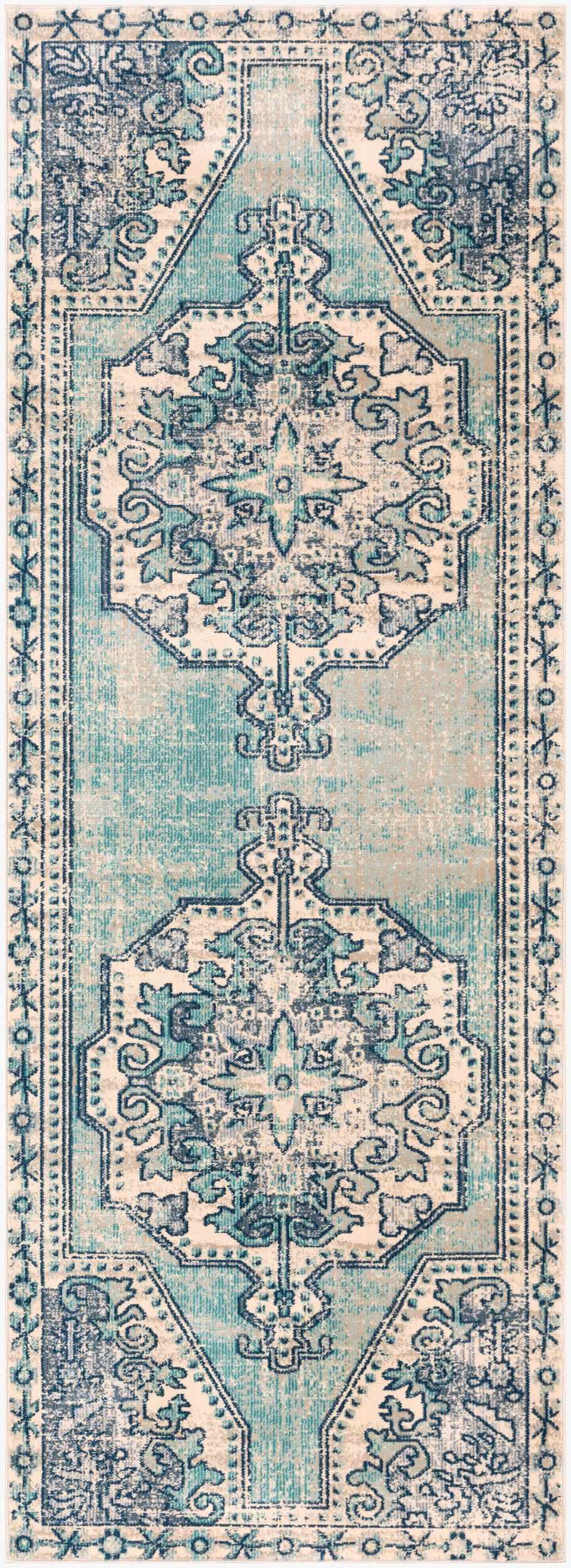 Kenmare Blue Medallion Rug - Clearance by Boutique Rugs