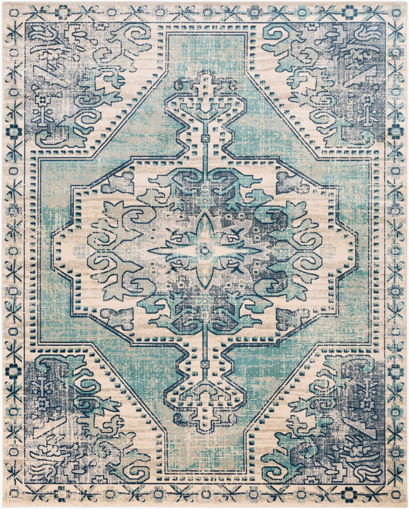 Kenmare Blue Medallion Rug - Clearance by Boutique Rugs