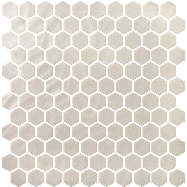 Bone Polished Hexagon Glass Mosaics 11 3/4x11 1/2