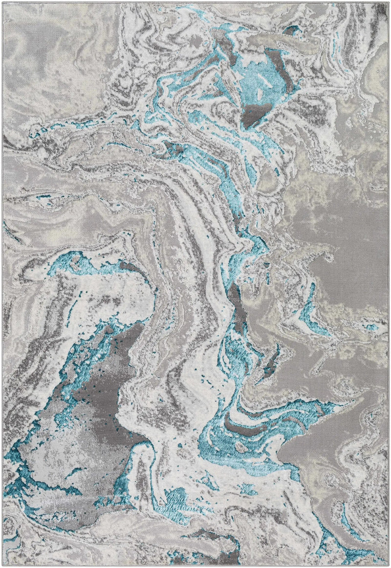 Bonville Blue Marble Rug by Boutique Rugs