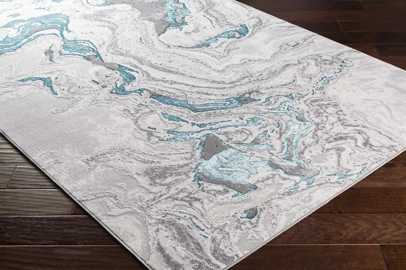 Bonville Blue Marble Rug by Boutique Rugs