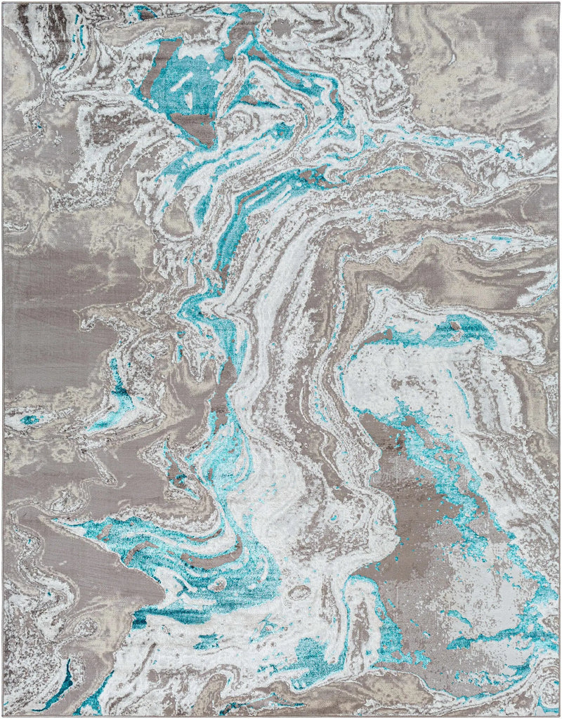 Bonville Blue Marble Rug by Boutique Rugs