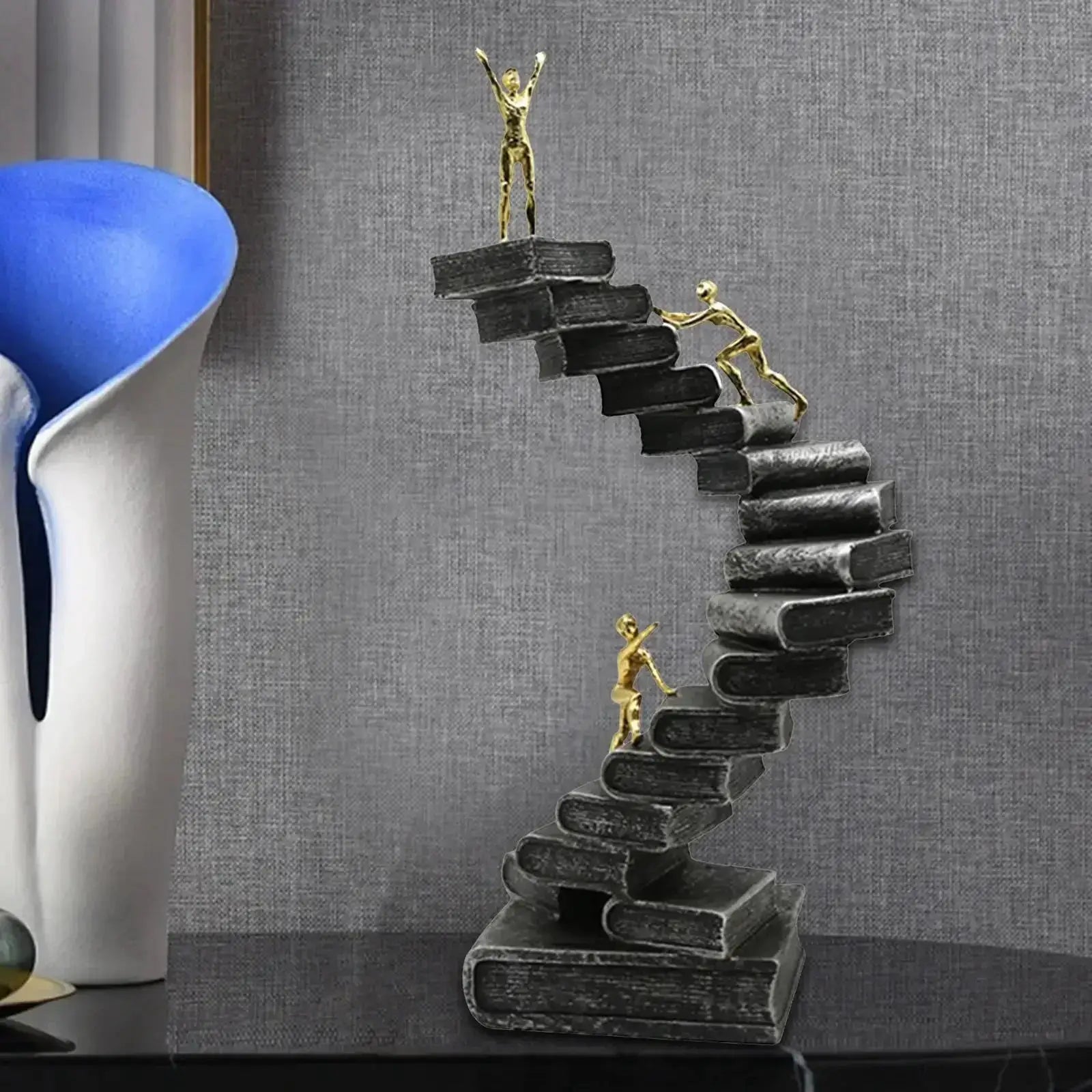 Book Ladder Sculpture for Students Overcoming Knowledge Gaps by House Of Avana