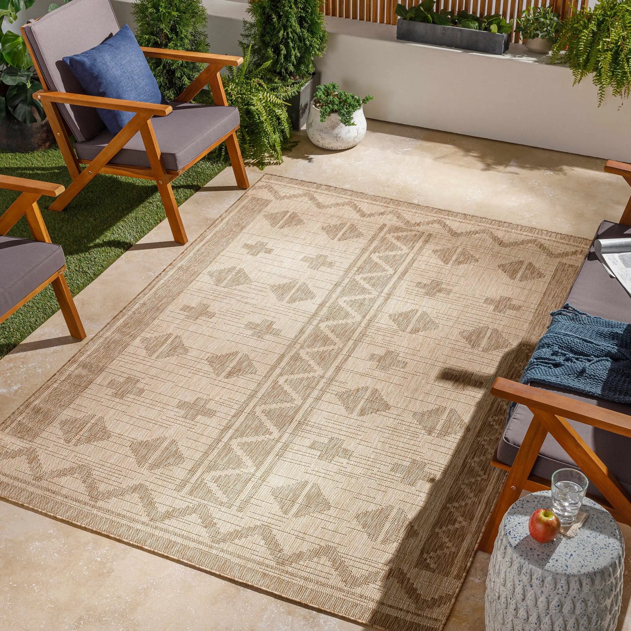 Mangoso Beige Outdoor Area Rug - Clearance by Boutique Rugs