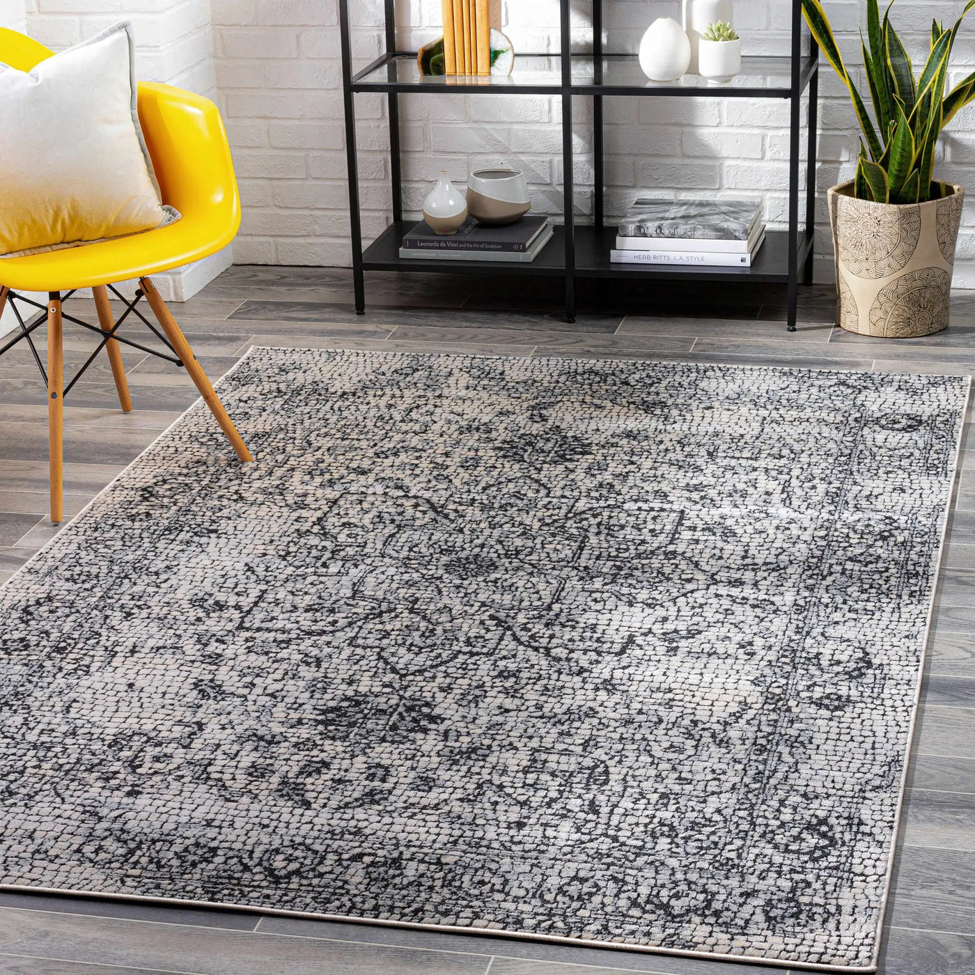 Bosphorus Black Mosaic Rug - Clearance by Boutique Rugs