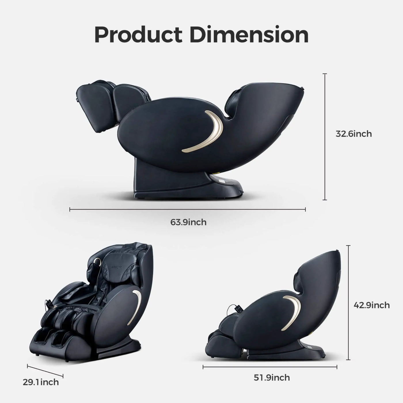 Bosscare Full Body 3D Zero Gravity Shiatsu Recliner Massage Chair With App (SAK32840) by SAKSBY WHOLESALE