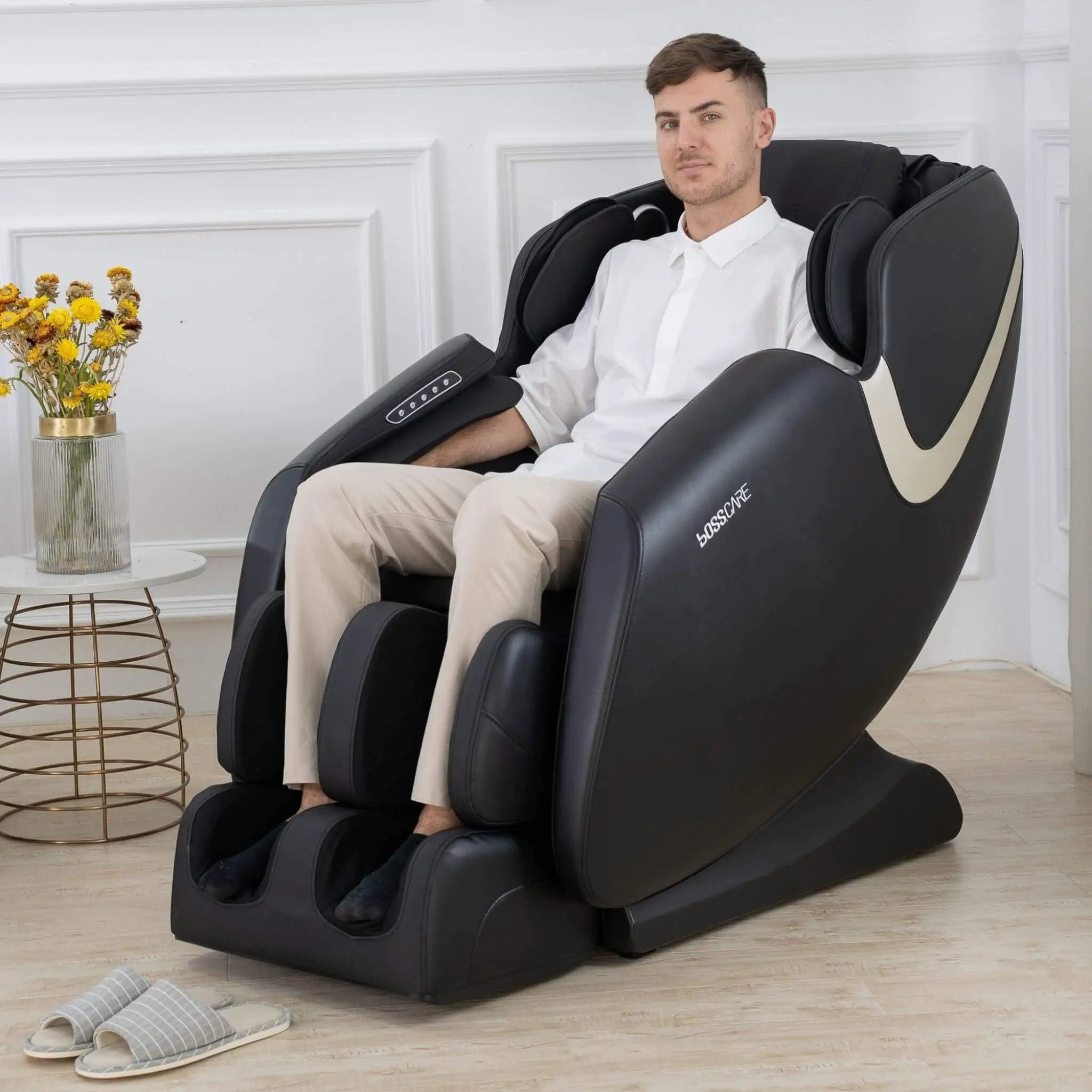 Bosscare Full-Body Zero-Gravity Leather Massage Chair With Zero Gravity And Bluetooth [GR8012] (SAK12074) by SAKSBY WHOLESALE