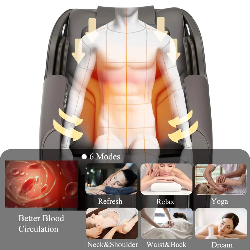 Bosscare Full-Body Zero-Gravity Leather Massage Chair With Zero Gravity And Bluetooth [GR8012] (SAK12074) by SAKSBY WHOLESALE