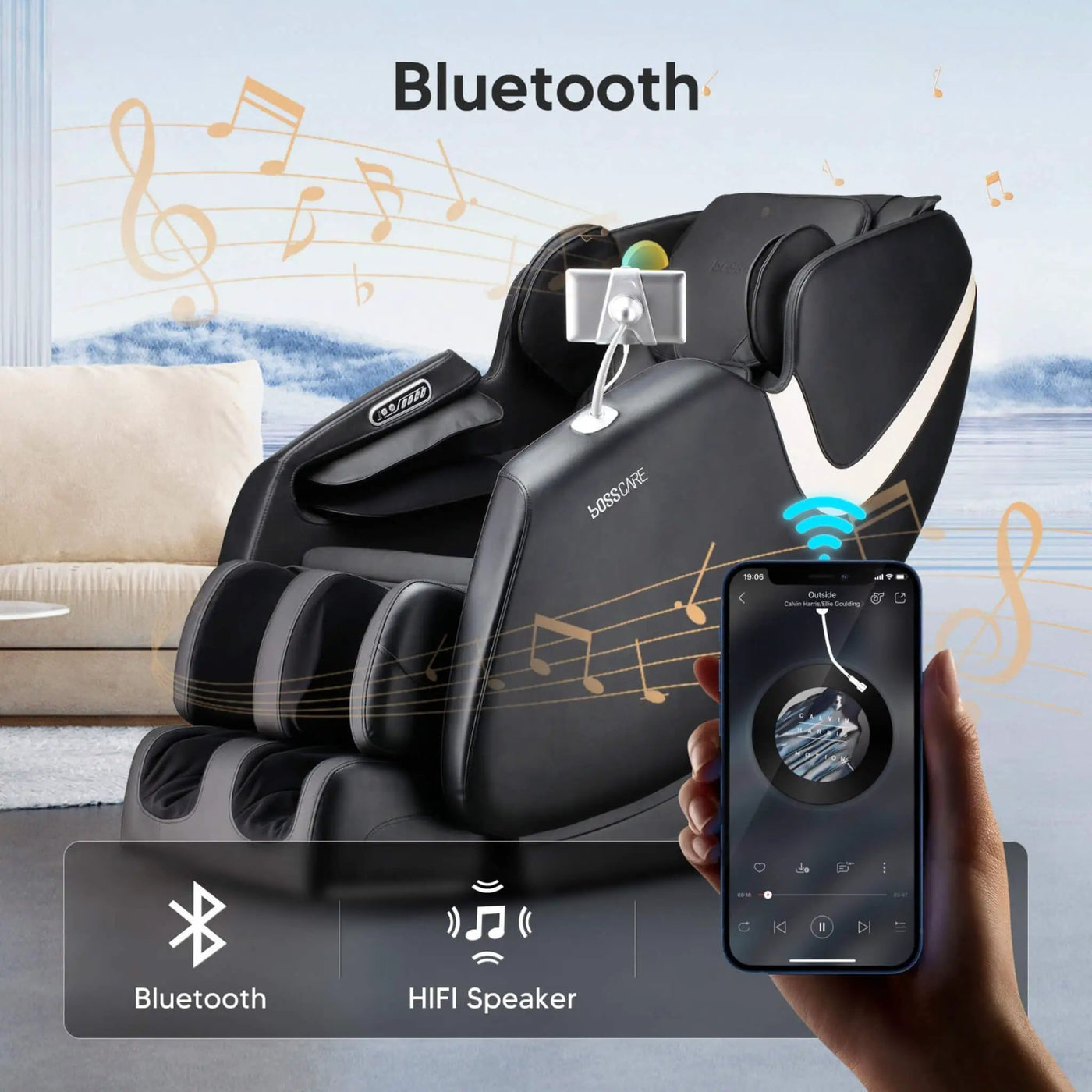 Bosscare Full Body Zero Gravity Shiatsu Recliner Massage Chair With AI Voice & App Control (SAK52960) by SAKSBY WHOLESALE