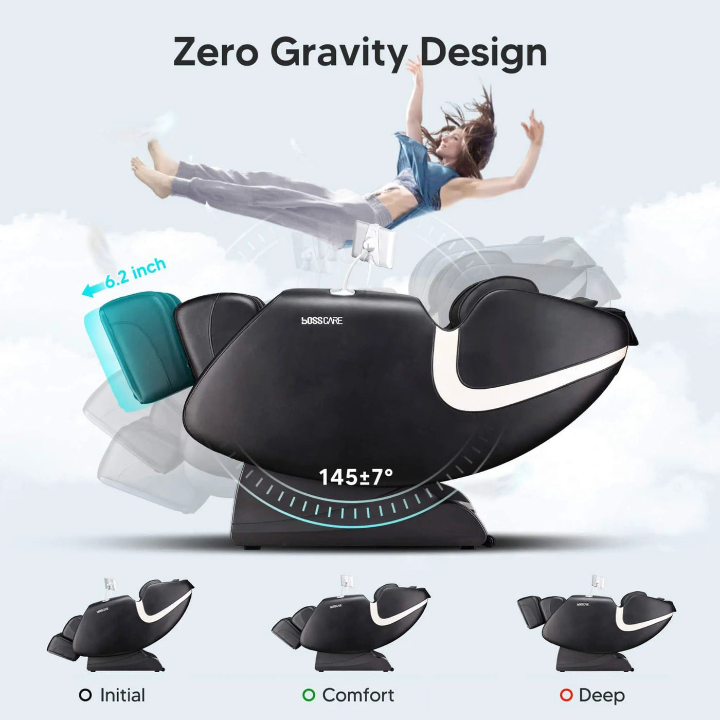 Bosscare Full Body Zero Gravity Shiatsu Recliner Massage Chair With AI Voice & App Control (SAK52960) by SAKSBY WHOLESALE