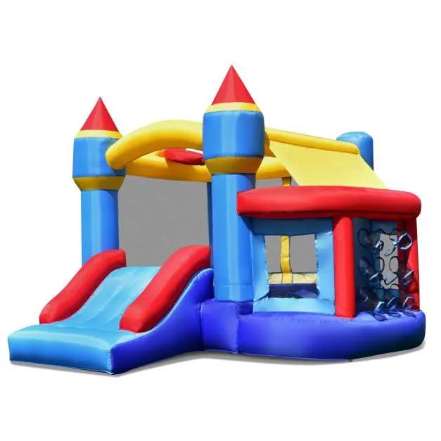 Castle Slide Inflatable Bounce House with Ball Pit and Basketball Hoop by DirectDeals
