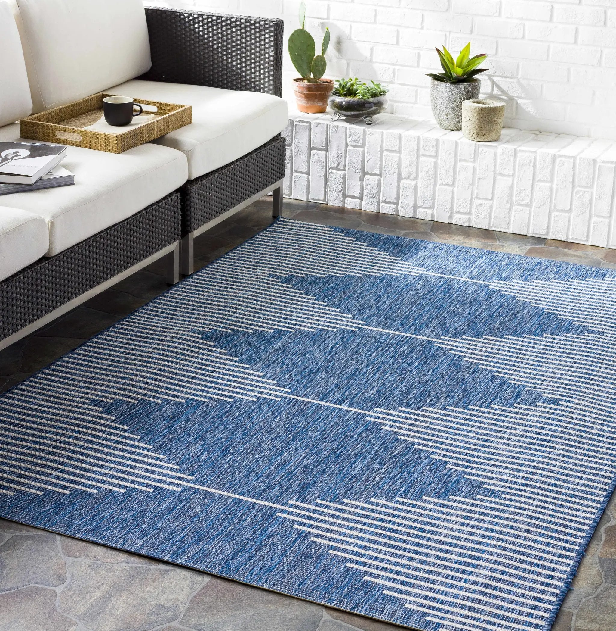 Stephan Navy Outdoor Rug by Boutique Rugs
