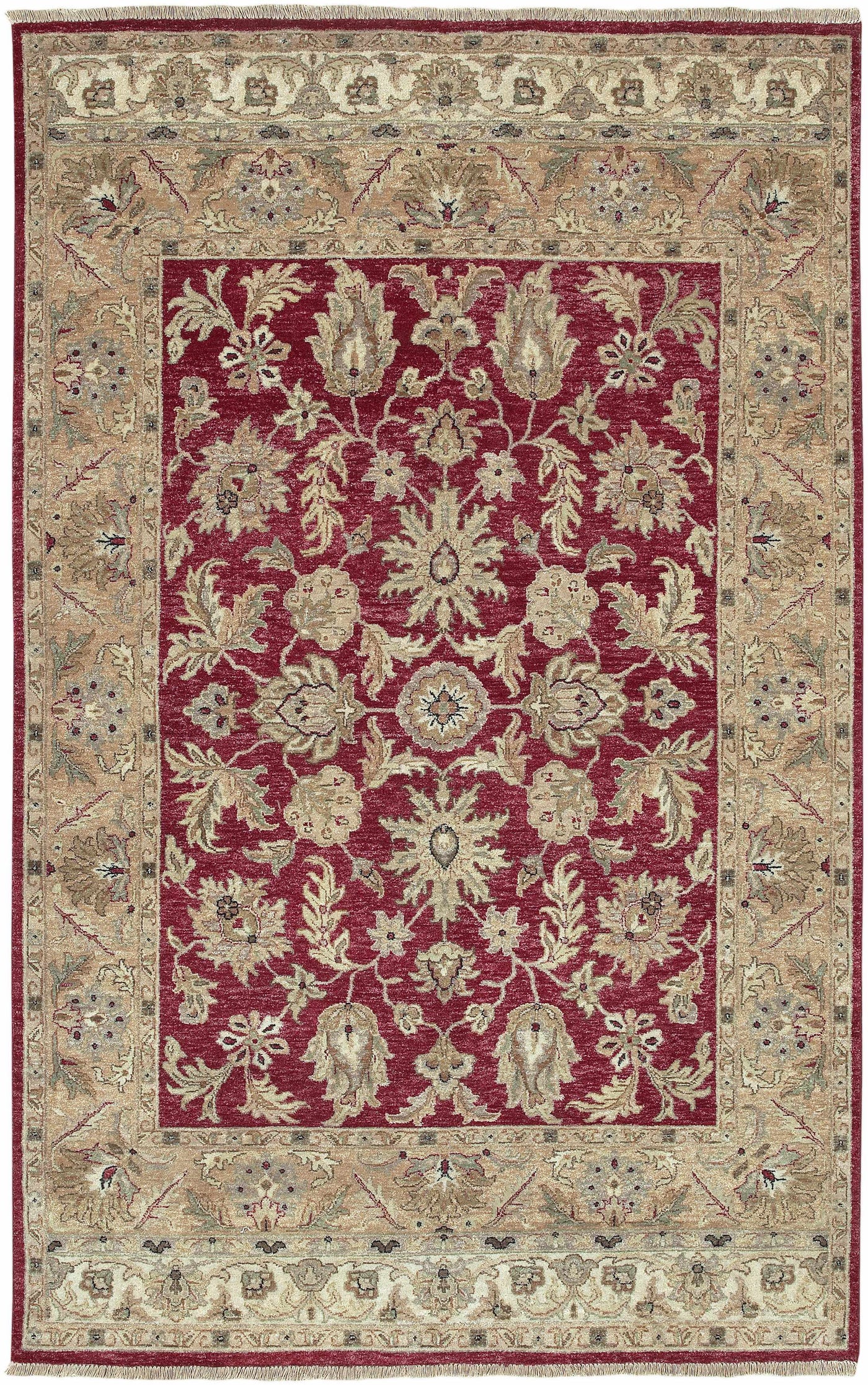 Red&Gold Premium Wool Area Rug - Clearance by Boutique Rugs