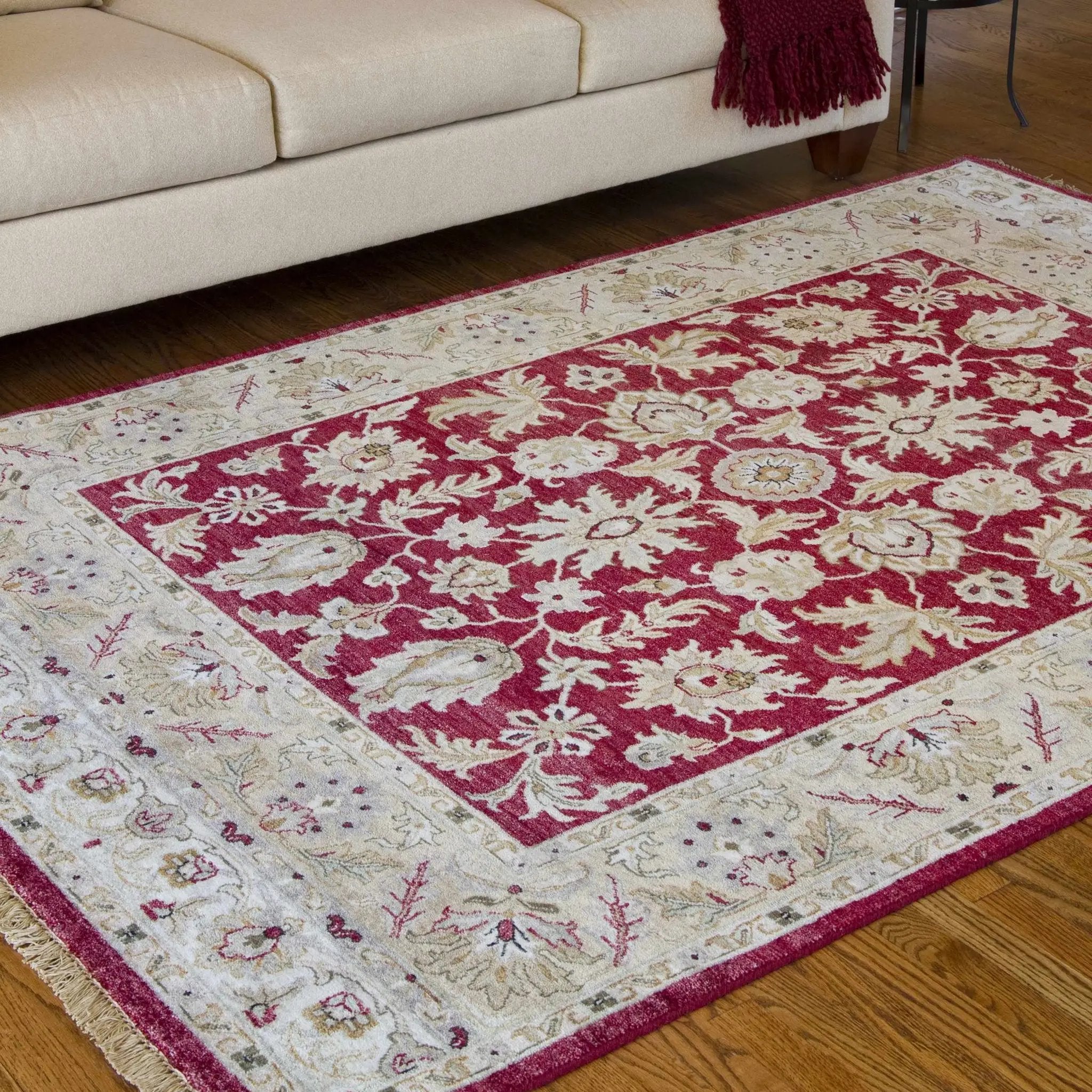 Red&Gold Premium Wool Area Rug - Clearance by Boutique Rugs