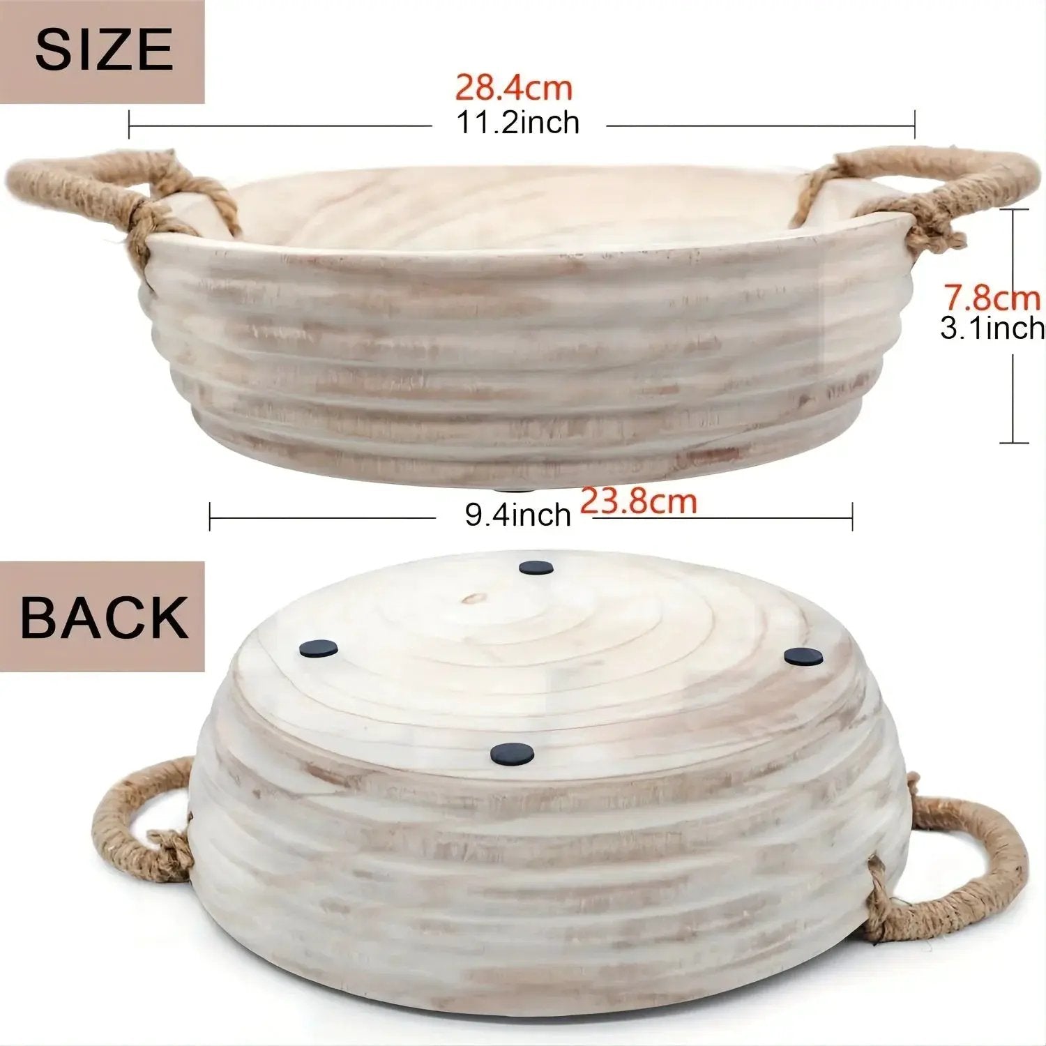 Bowl - Decorative Wood 11.2 Inch by House Of Avana
