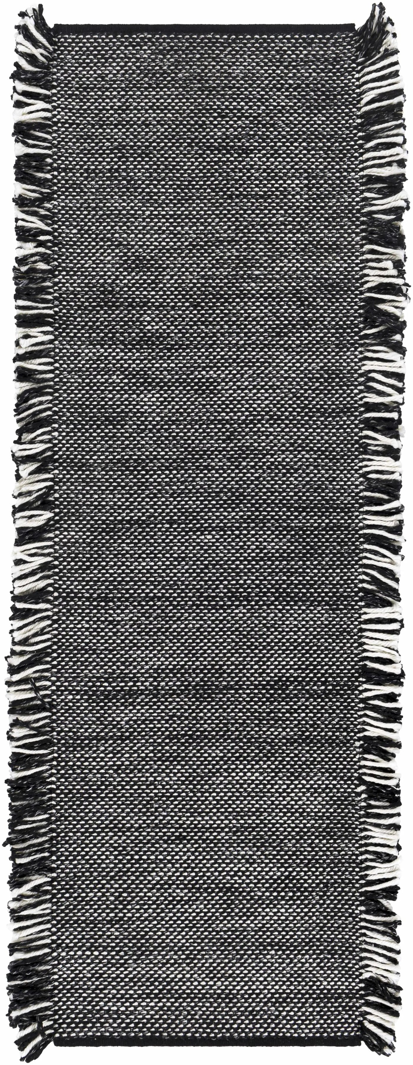 Boyden Black Area Rug with Tassels - Clearance by Boutique Rugs