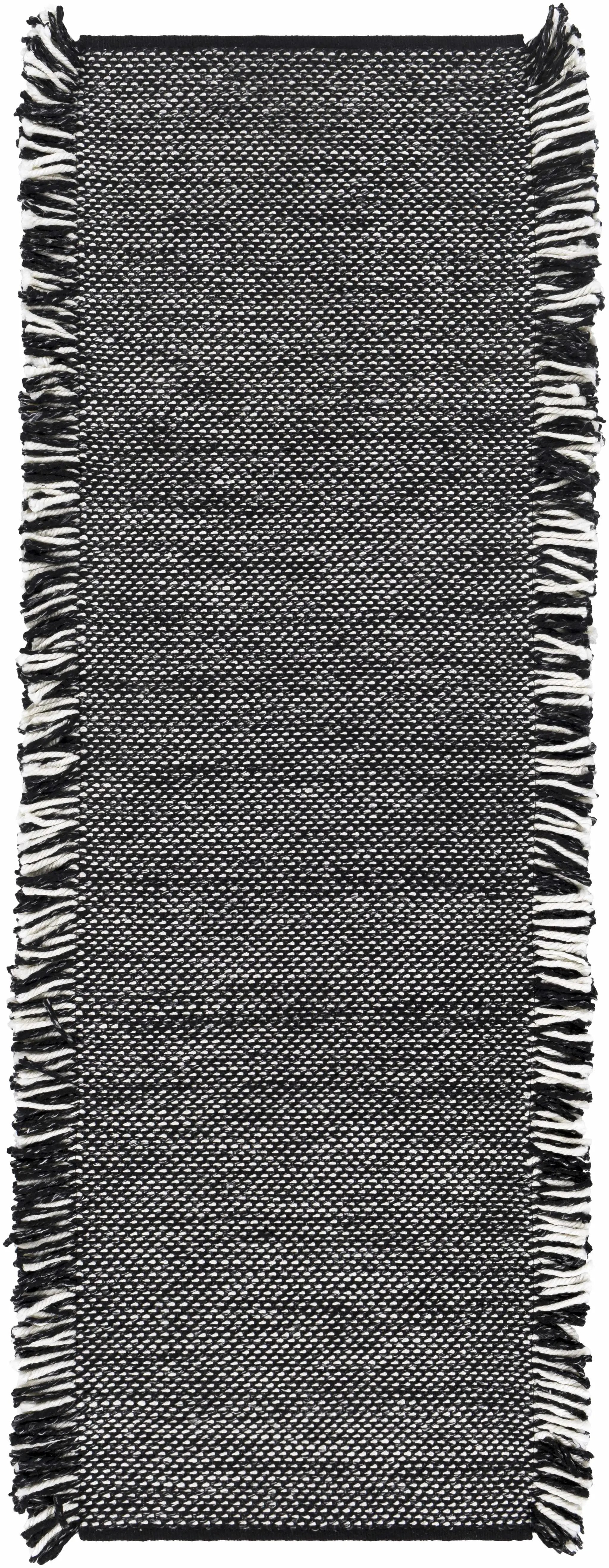 Boyden Black Area Rug with Tassels - Clearance by Boutique Rugs