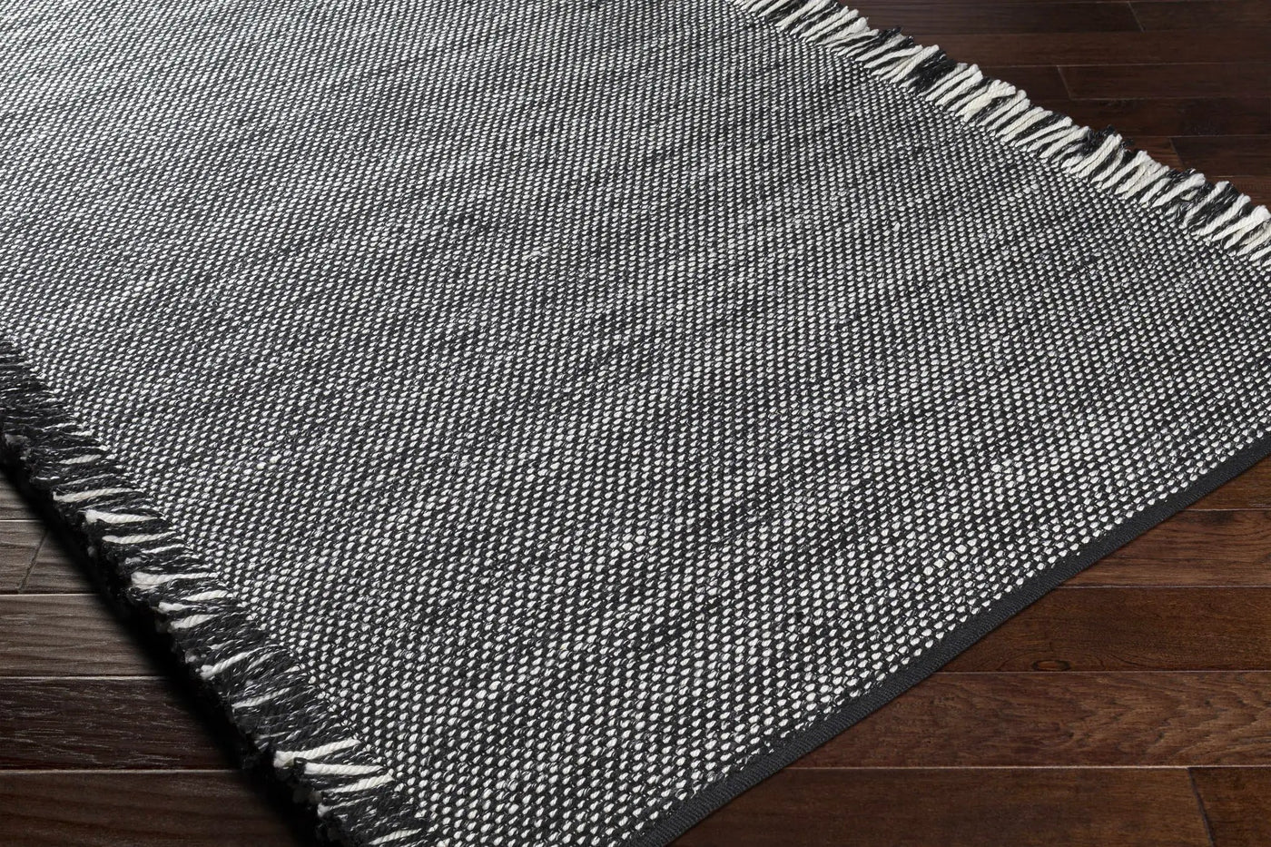 Boyden Black Area Rug with Tassels - Clearance by Boutique Rugs