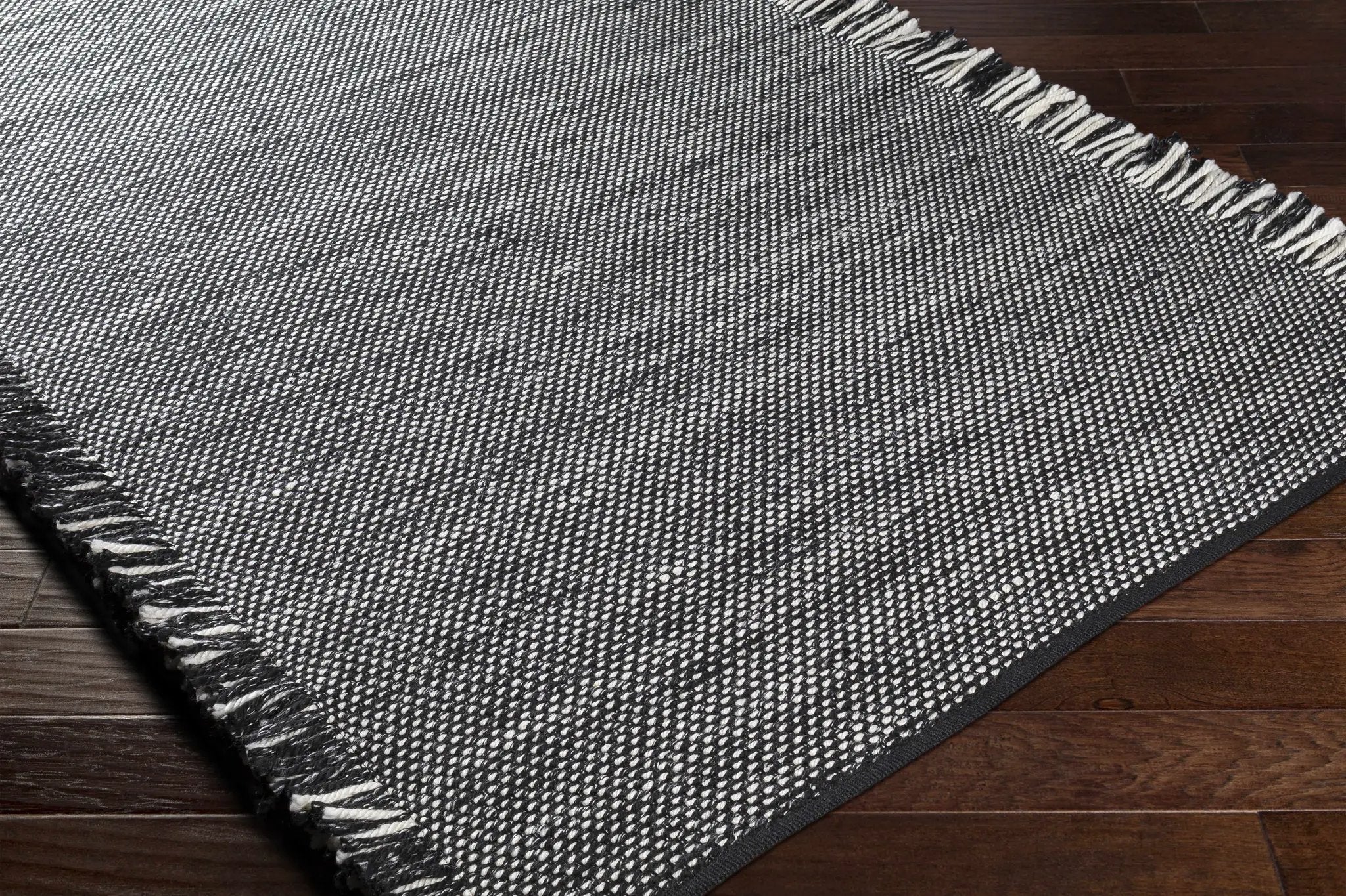 Boyden Black Area Rug with Tassels - Clearance by Boutique Rugs