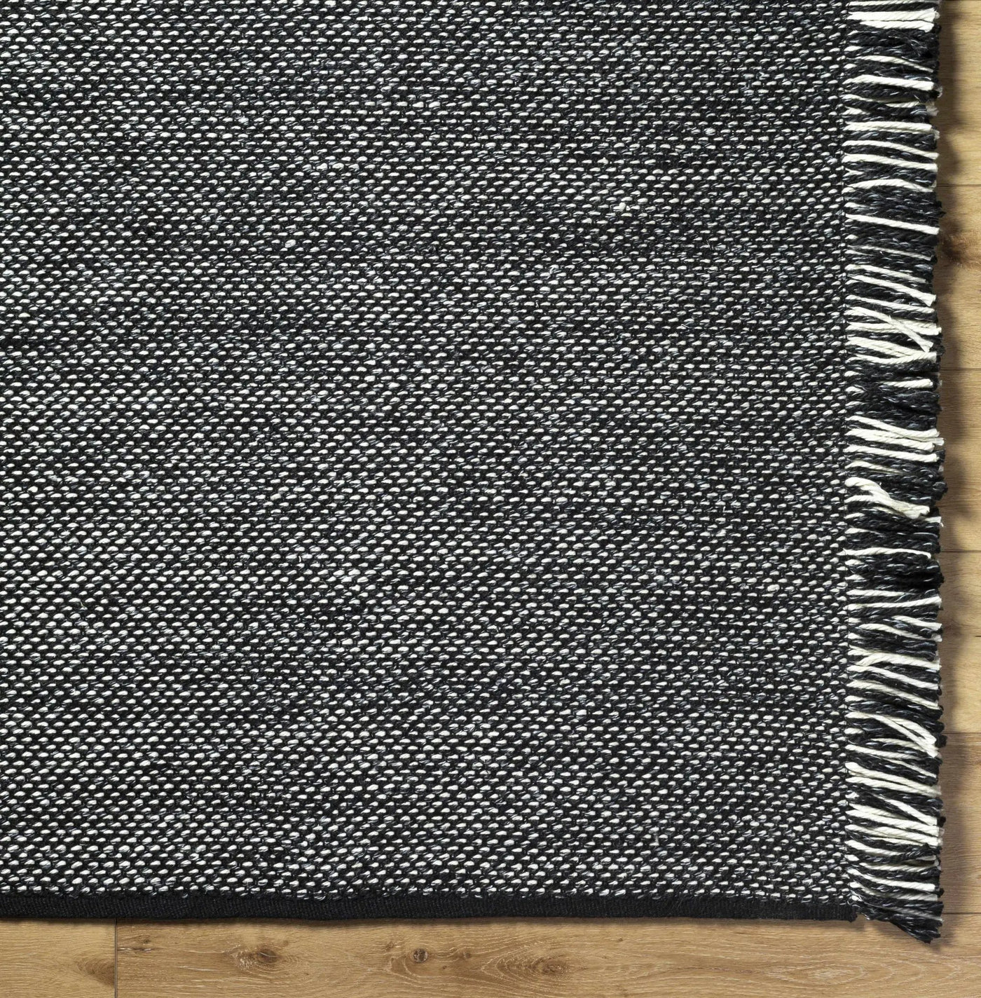 Boyden Black Area Rug with Tassels - Clearance by Boutique Rugs