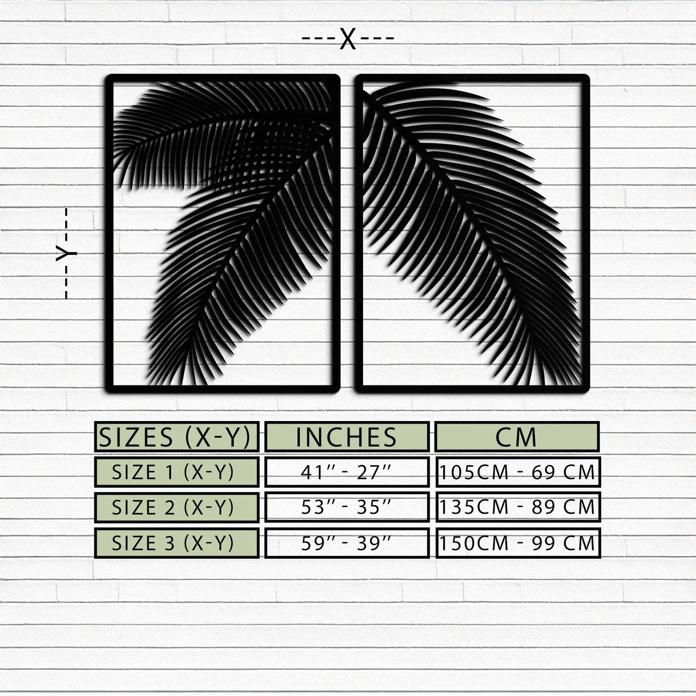 Palm Leaf Metal Wall Art – Tropical Minimalist Decor - KAF212 by Enova Art