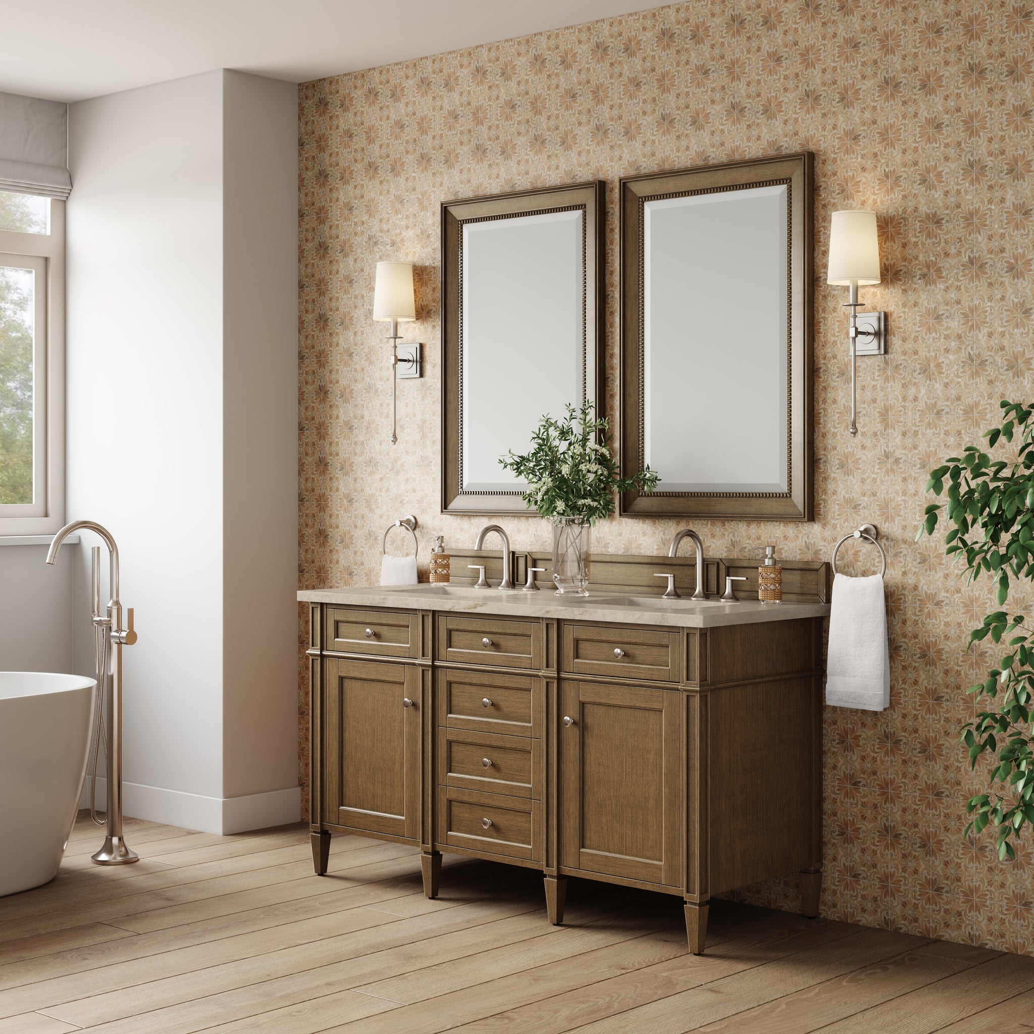 James Martin Brittany 60" Double Bathroom Vanity, Saddle Brown, view 40