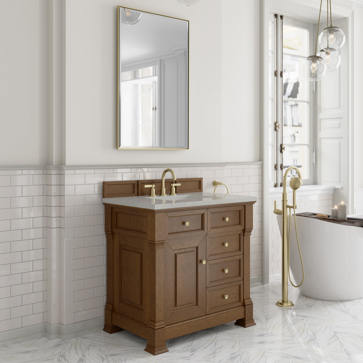 James Martin Brookfield 36" Single Bathroom Vanity, Honey Oak, view 19