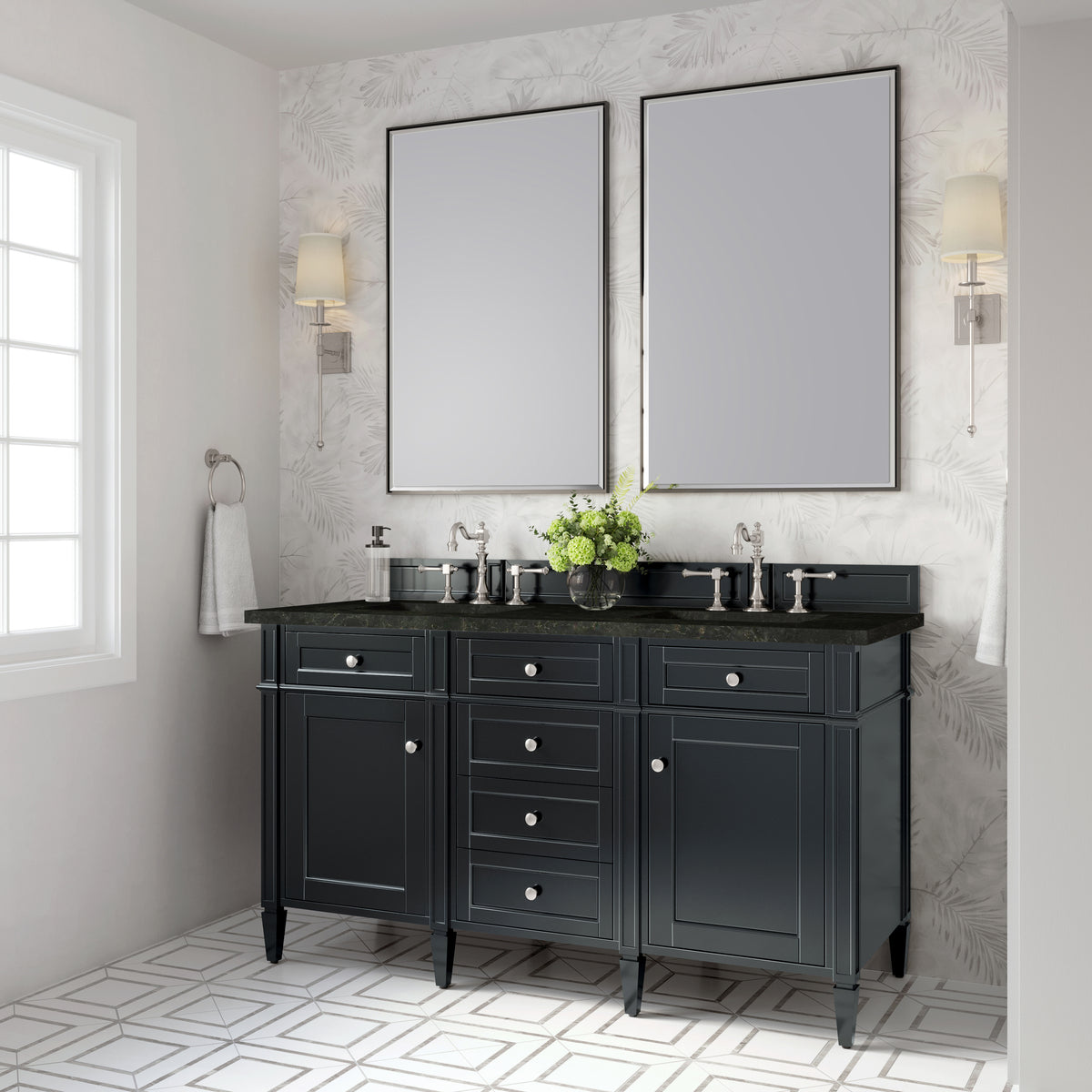 James Martin Brittany 60" Double Bathroom Vanity, Black Onyx, view 40