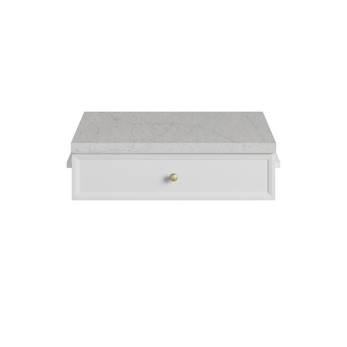 James Martin Bellshire 24" Drawer Unit, Bright White with Eternal Jasmine Pearl countertop