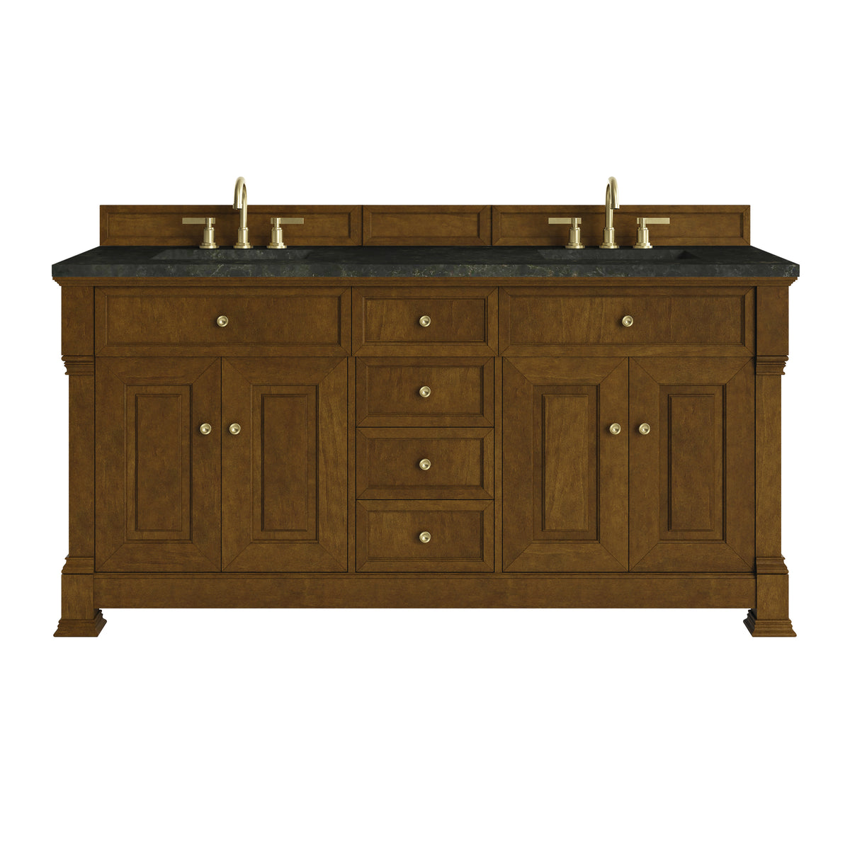 James Martin Brookfield 72" Double Bathroom Vanity, Honey Oak with Phantome countertop