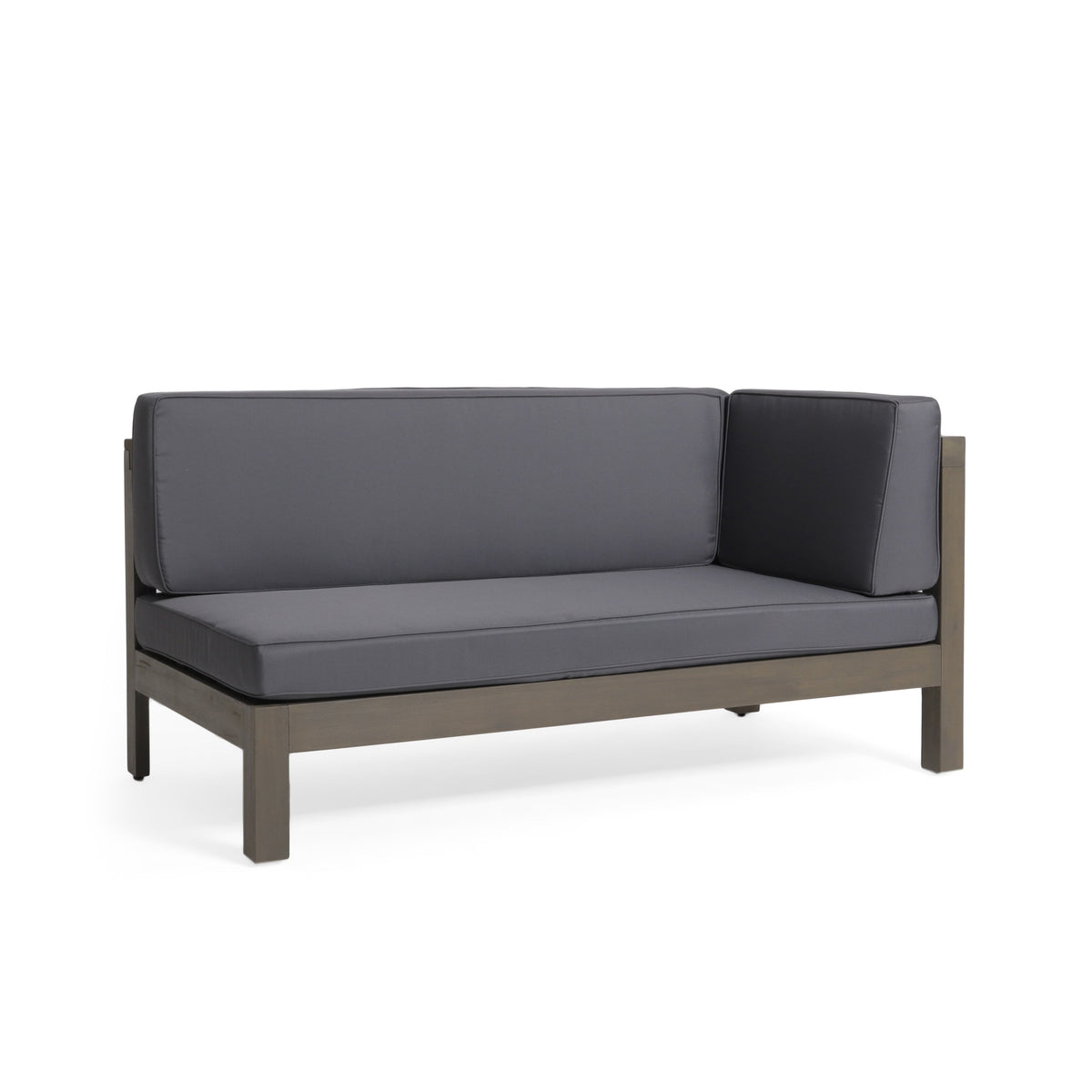 Brava X-Back Corner Bench Patio Furniture Set with Coffee Table - Acacia Wood, photo 9 of 10