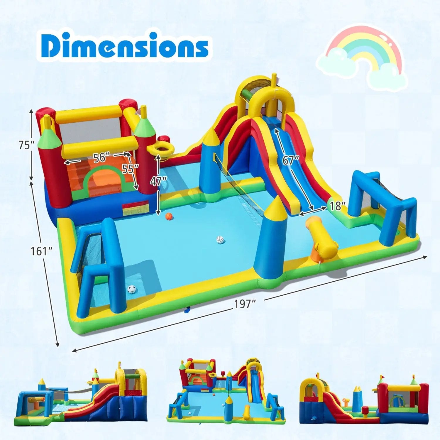 Inflatable Water Slide Bounce House 9-in by DirectDeals