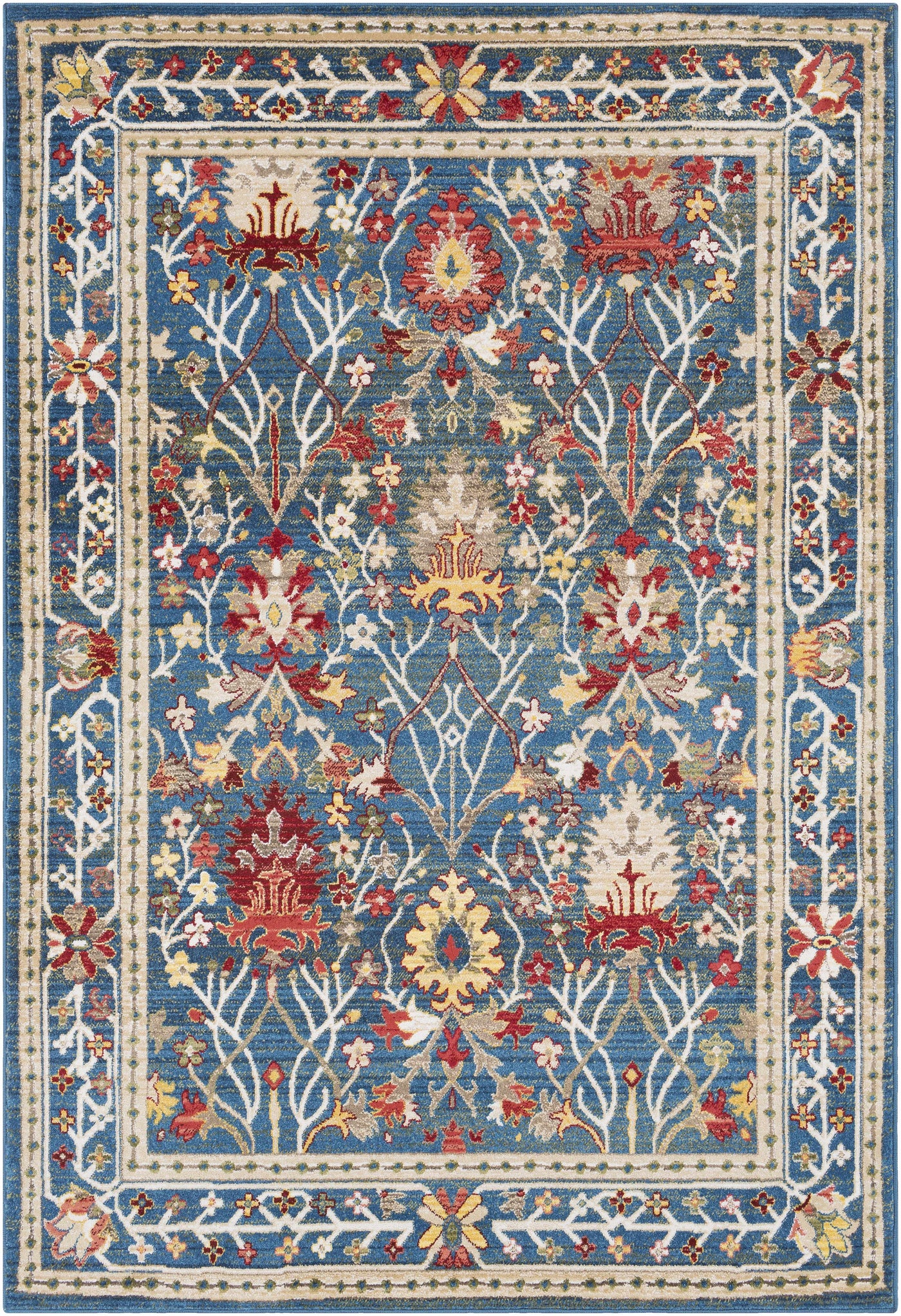 Neola Navy Blue Damask Area Rug by Boutique Rugs