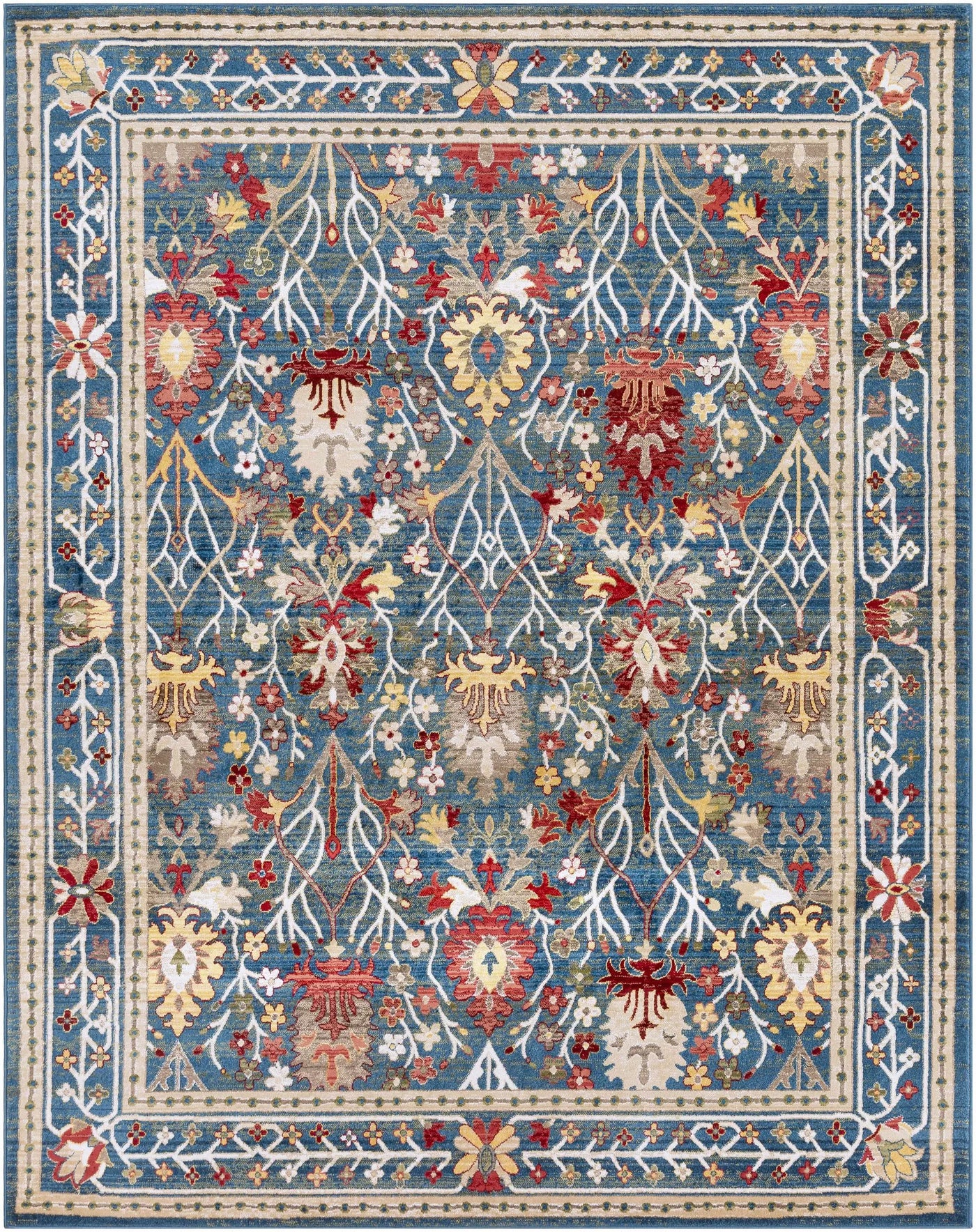 Neola Navy Blue Damask Area Rug by Boutique Rugs
