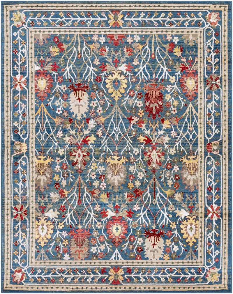 Neola Navy Blue Damask Area Rug by Boutique Rugs