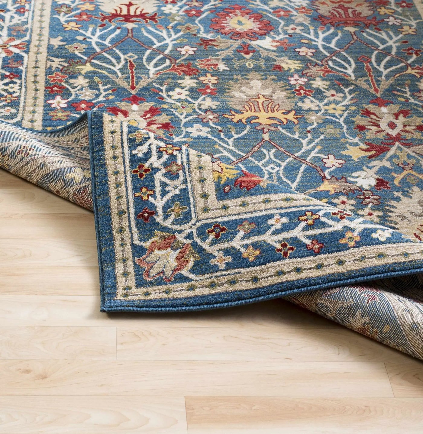 Neola Navy Blue Damask Area Rug by Boutique Rugs