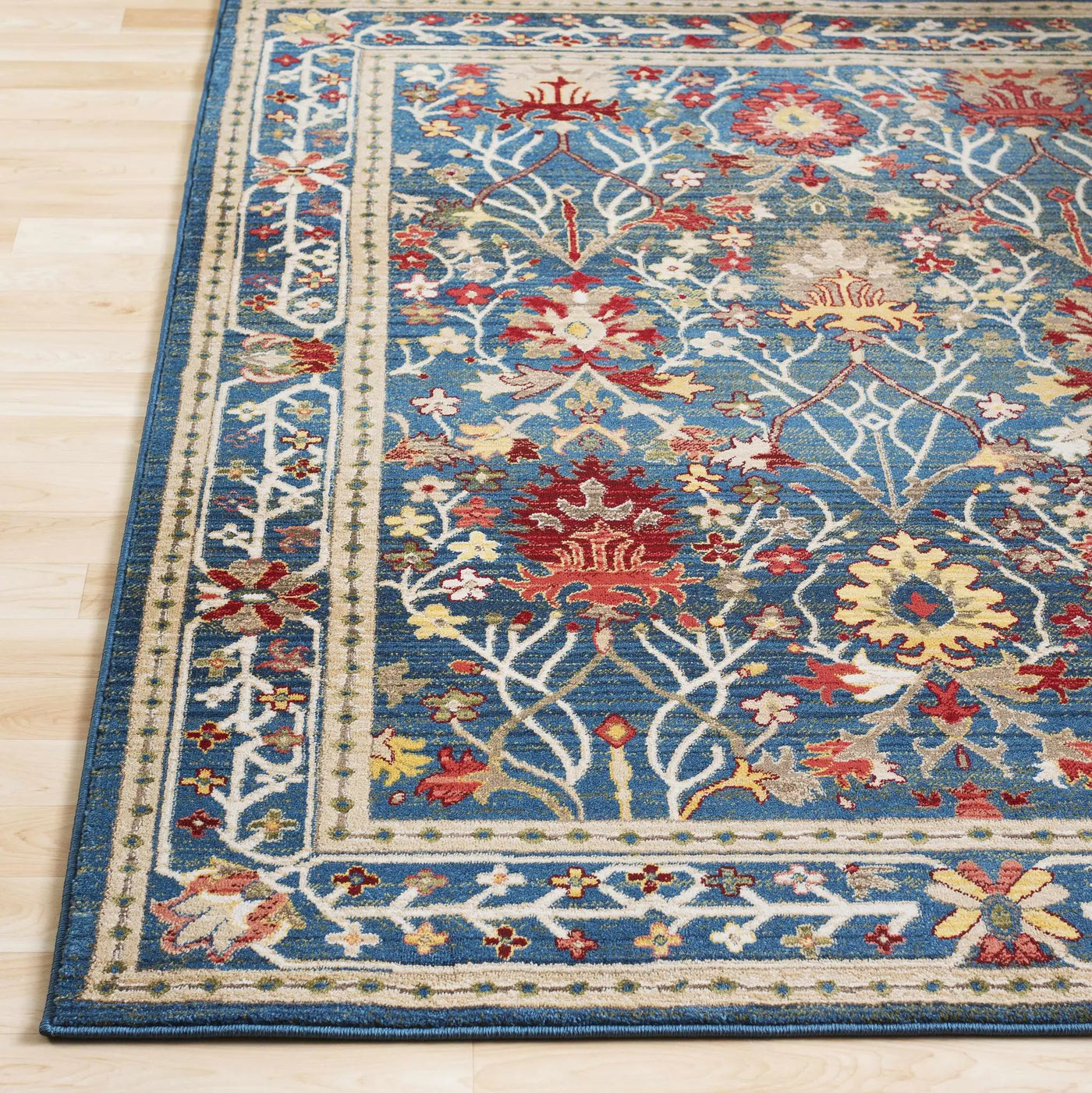Neola Navy Blue Damask Area Rug by Boutique Rugs